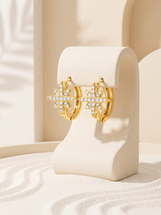 IXIA by GIVA Starlight Dreams Gold Plated Hoops