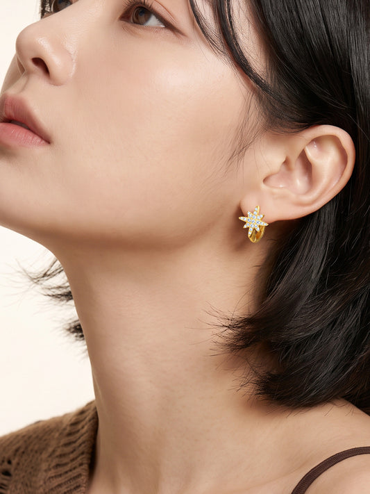IXIA by GIVA Starlight Dreams Gold Plated Hoops