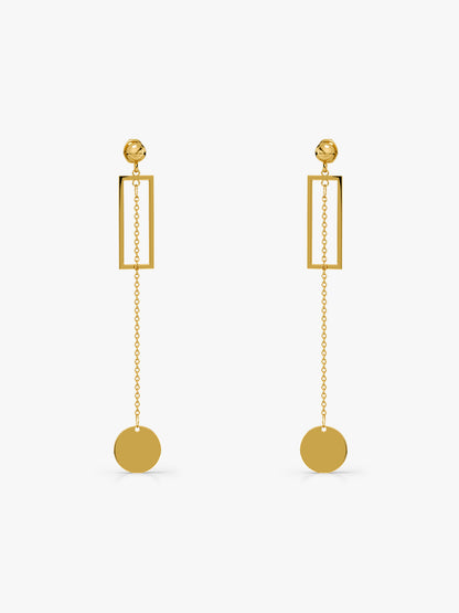 Drama Disc Gold Plated Dangler Earrings