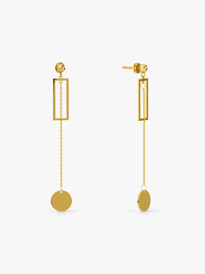Drama Disc Gold Plated Dangler Earrings