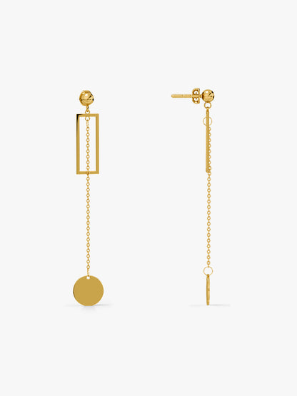 Drama Disc Gold Plated Dangler Earrings