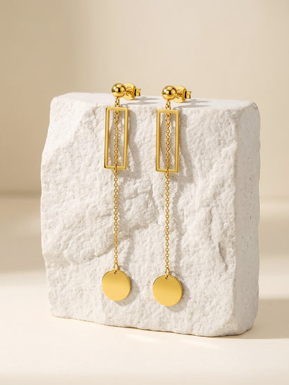 Drama Disc Gold Plated Dangler Earrings