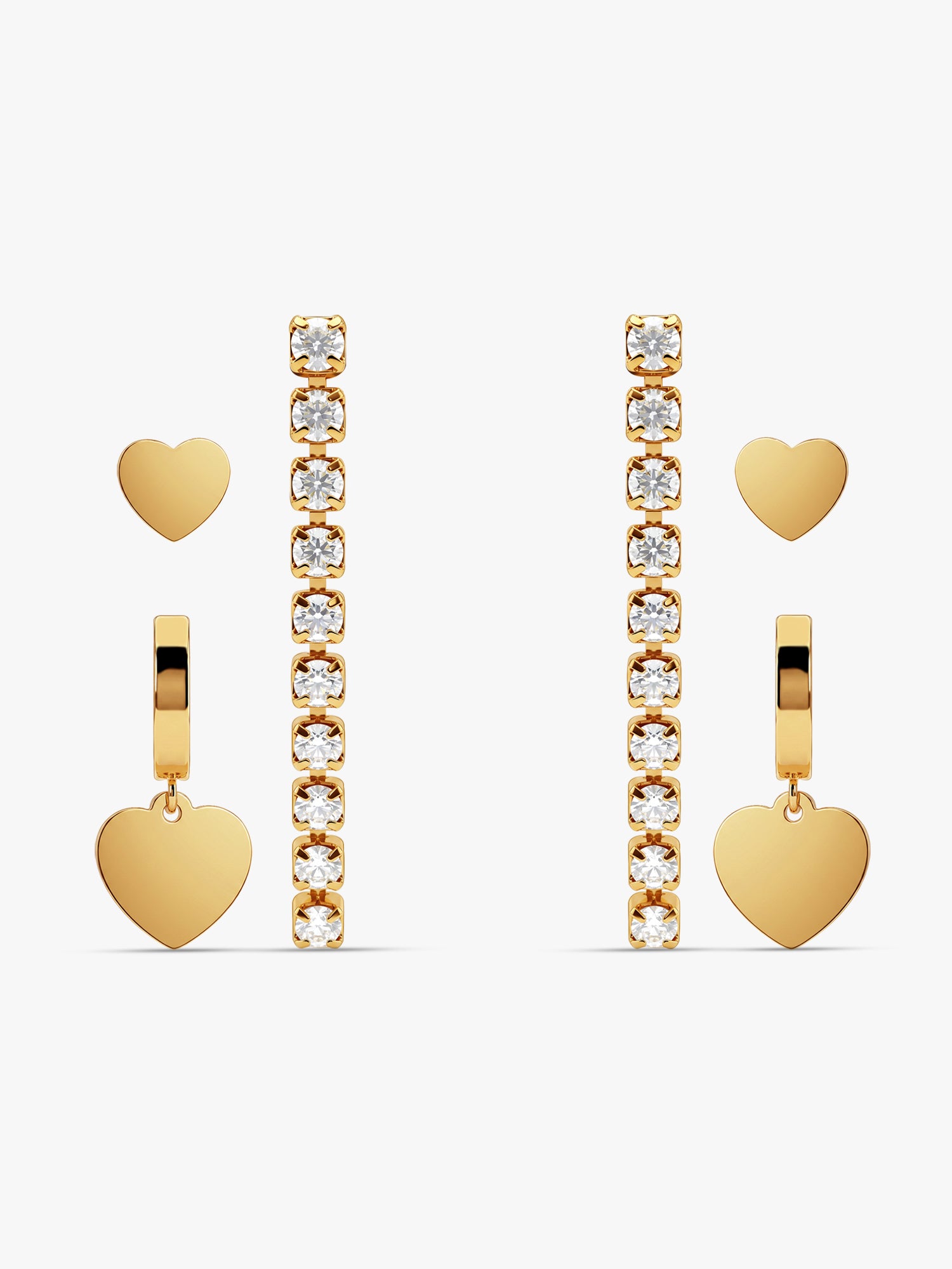 Heart Glitch Demi Fine Earrings Set