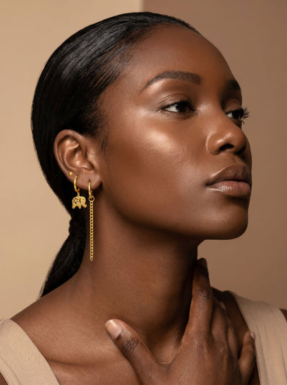 Charm Collision Gold Plated Earrings Set