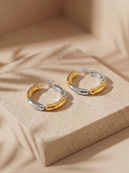 Plot Twist Gold Plated Hoop Earrings