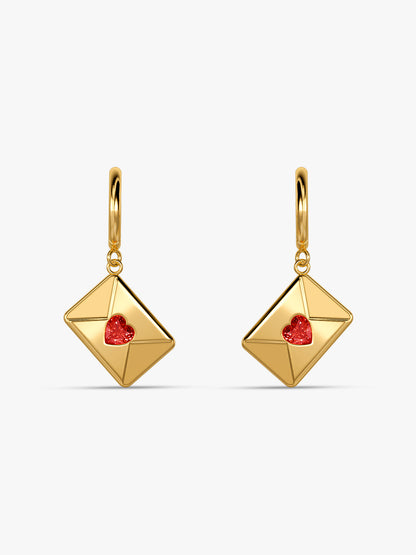 Gem Curve Gold Plated Earrings