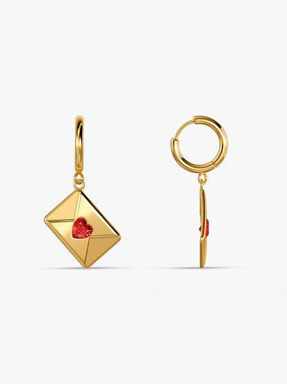 Gem Curve Gold Plated Earrings