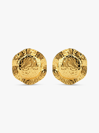 Coin Crush Gold Plated Earrings