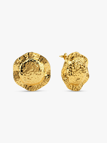 Coin Crush Gold Plated Earrings