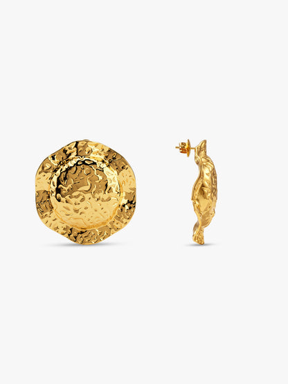 Coin Crush Gold Plated Earrings