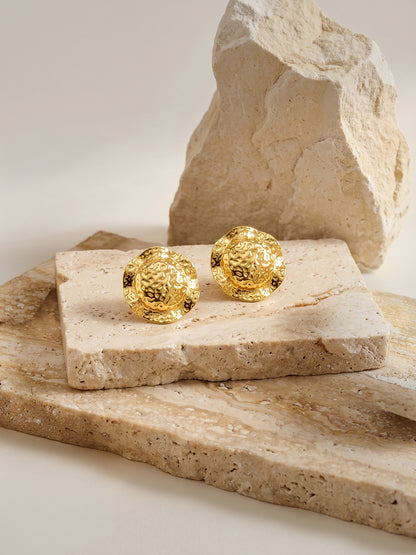 Coin Crush Gold Plated Earrings