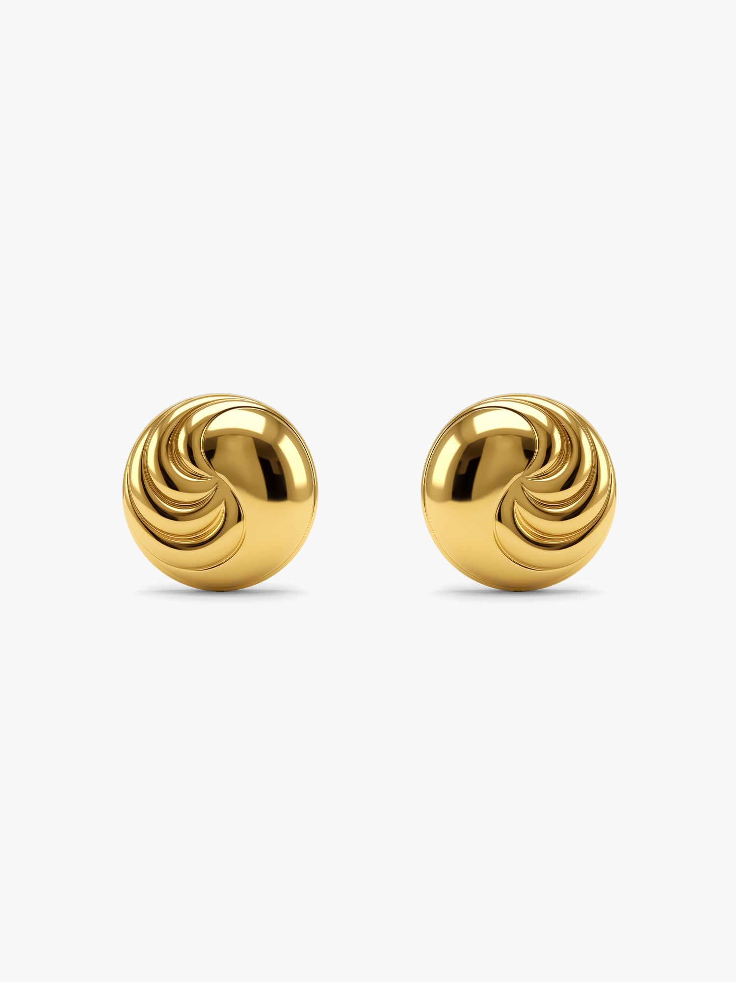 Spiral Swirl Gold Plated Studs