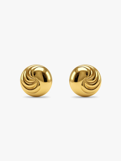 Spiral Swirl Gold Plated Studs