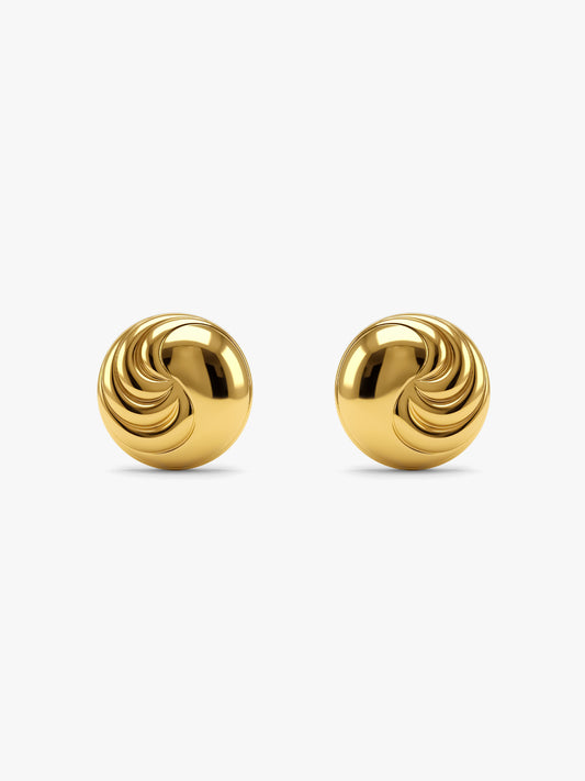 Spiral Swirl Gold Plated Studs
