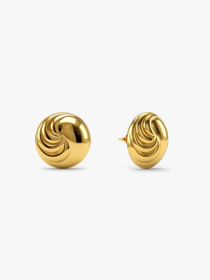Spiral Swirl Gold Plated Studs