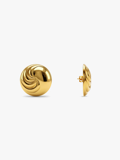 Spiral Swirl Gold Plated Studs