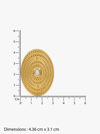 Disc Grid Gold Plated Studs