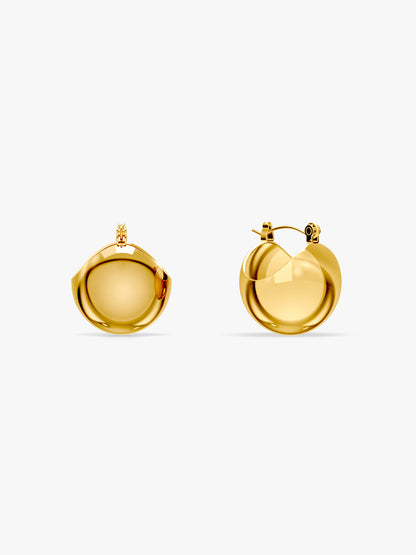 Gold Plated Ship Hoop Earrings