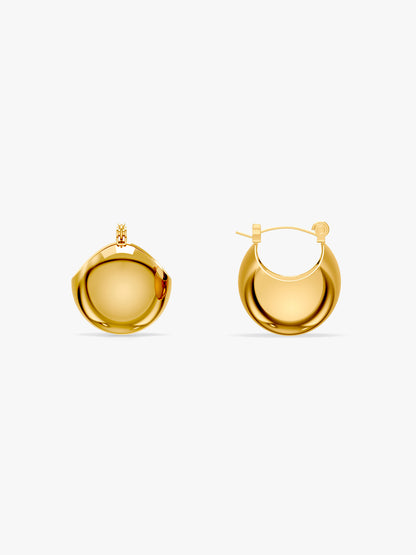 Gold Plated Ship Hoop Earrings