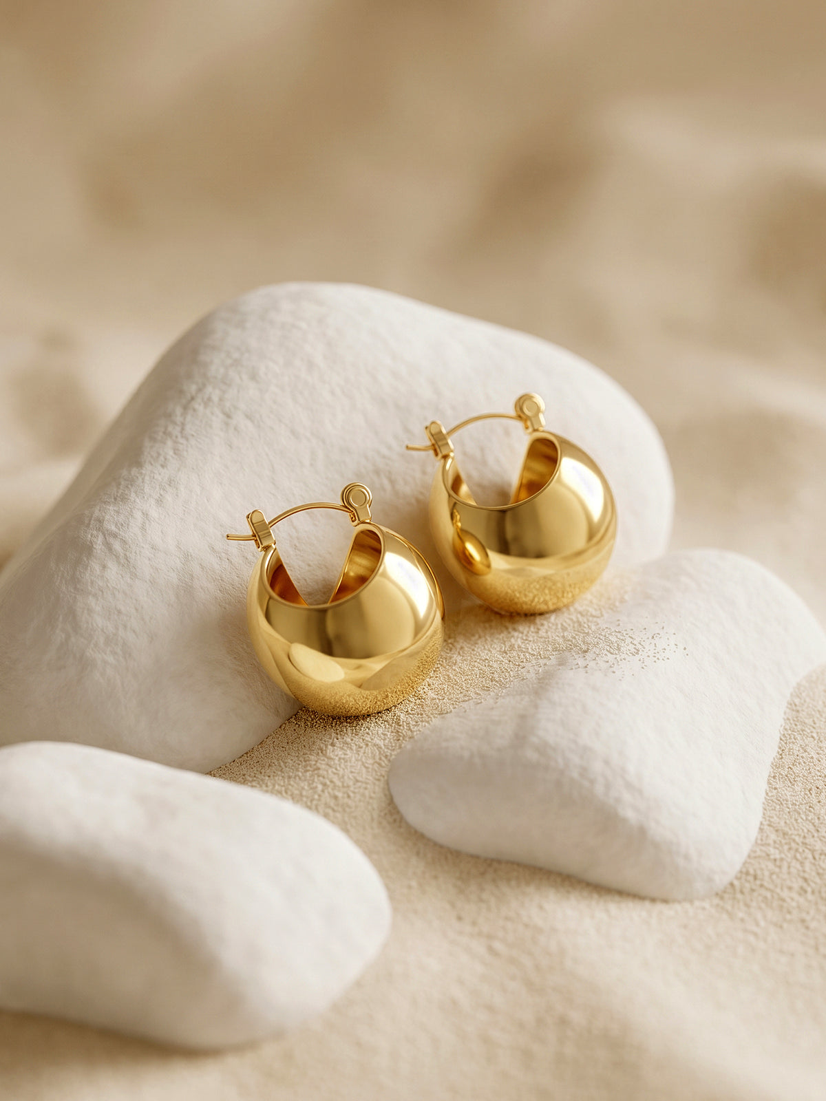 IXIA by GIVA Gold Plated Ship Hoop Earrings