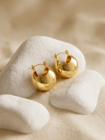 Gold Plated Ship Hoop Earrings