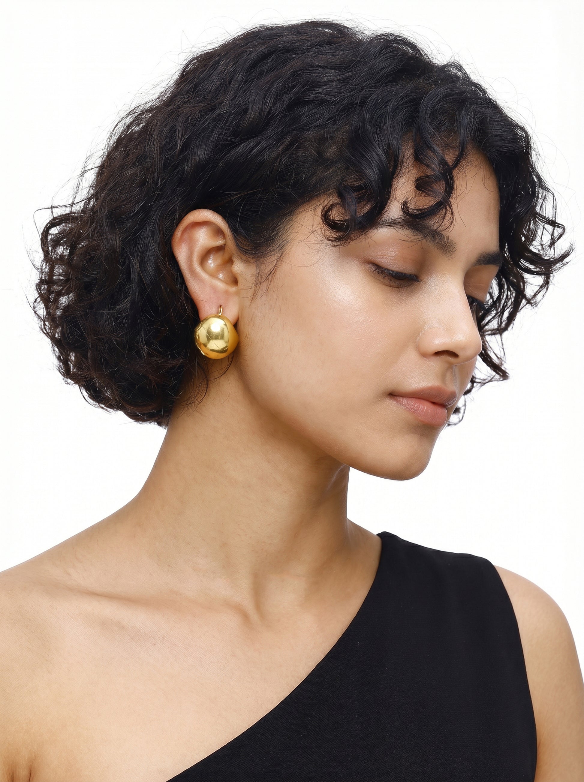 Gold Plated Ship Hoop Earrings