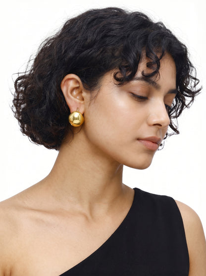 Gold Plated Ship Hoop Earrings