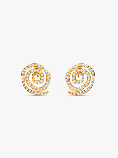 Spiral Glow Gold Plated Earrings