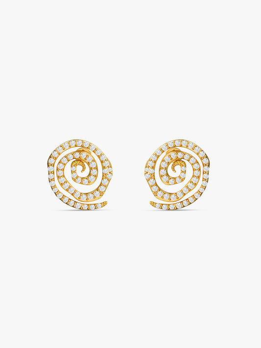 Spiral Glow Gold Plated Earrings