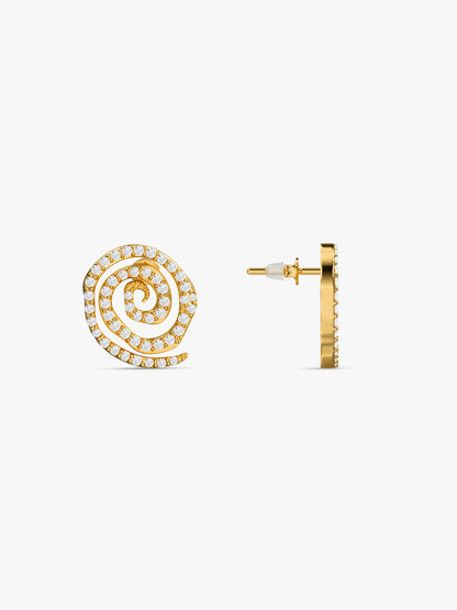 Spiral Glow Gold Plated Earrings