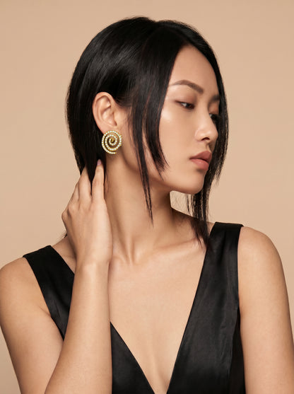 Spiral Glow Gold Plated Earrings