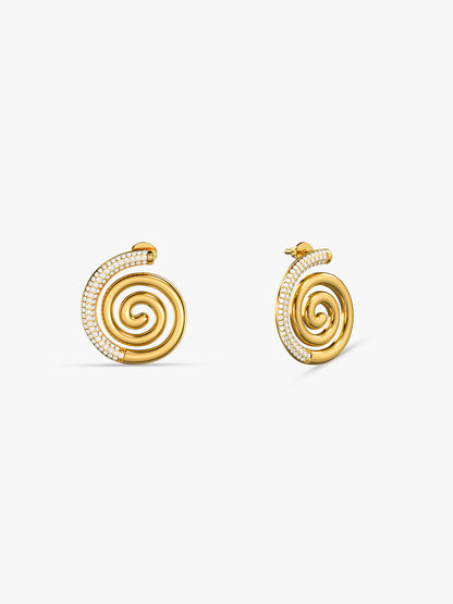 Spiral Edge Gold Plated Earrings