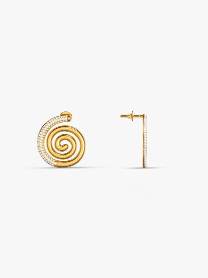 Spiral Edge Gold Plated Earrings