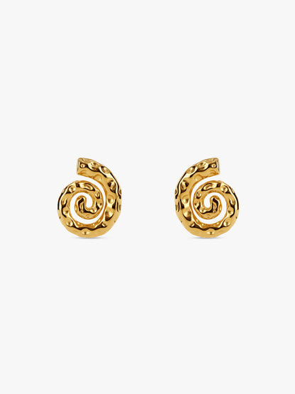 Spiral Crush Gold Plated Earrings
