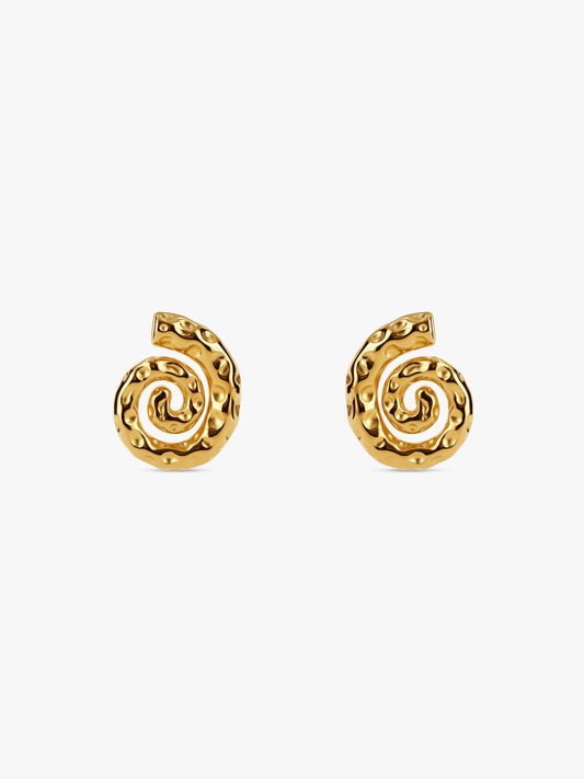 Spiral Crush Gold Plated Earrings