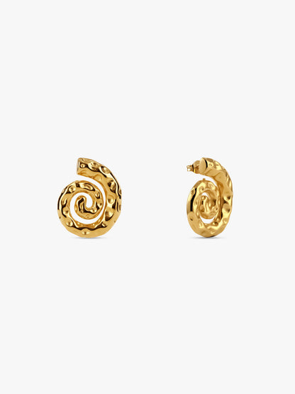 Spiral Crush Gold Plated Earrings