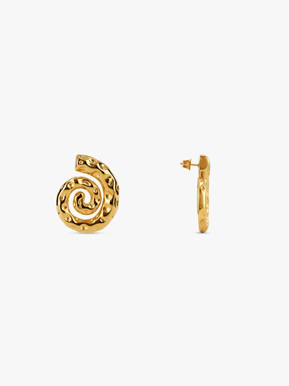Spiral Crush Gold Plated Earrings