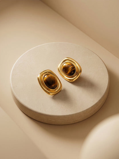 Tiger Babe Gold Plated Earrings