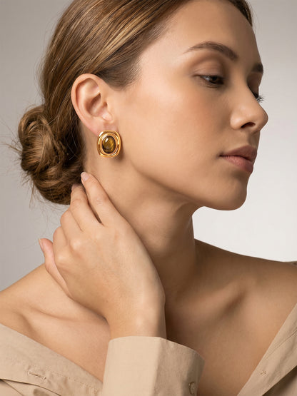 Tiger Babe Gold Plated Earrings