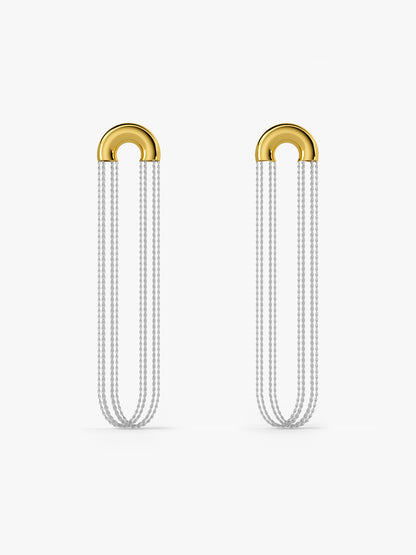 Chain Frenzy Dual Tone Earrings