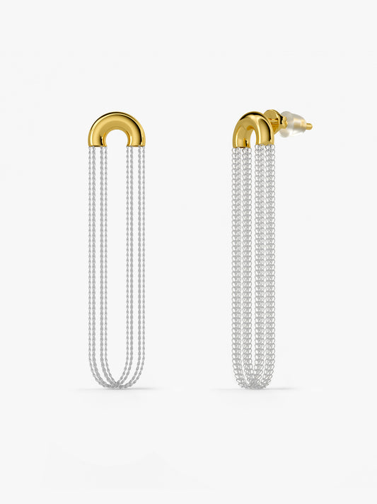 Chain Frenzy Dual Tone Earrings
