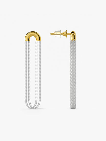 Chain Frenzy Dual Tone Earrings