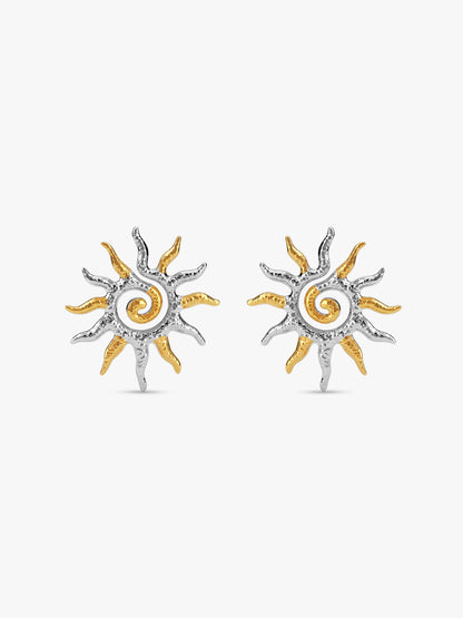 Sun Drama Dual Tone Earrings