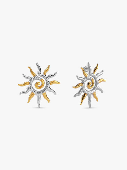 Sun Drama Dual Tone Earrings