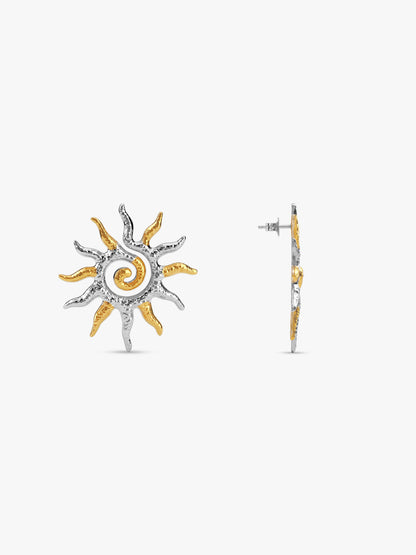 Sun Drama Dual Tone Earrings