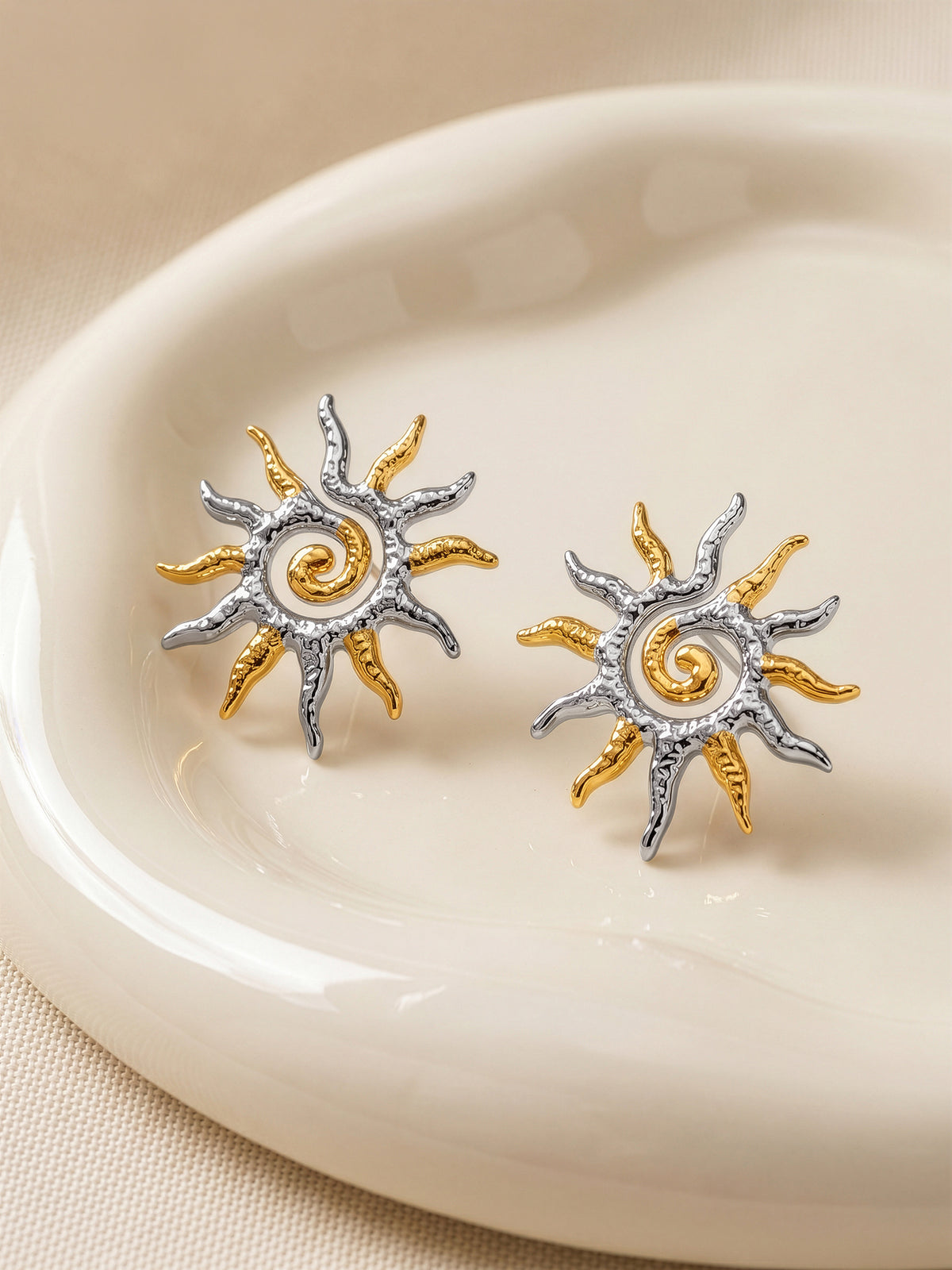 IXIA by GIVA Sun Drama Dual Tone Earrings