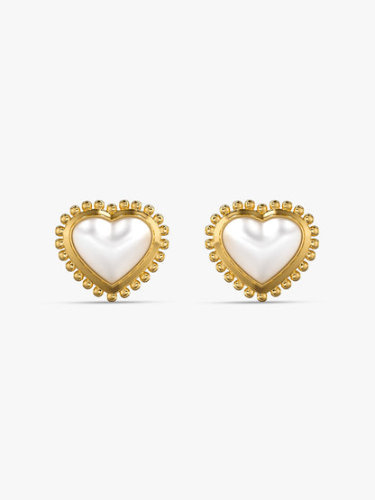 Heart Frame Gold Plated Studs