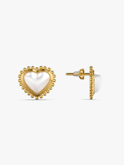Heart Frame Gold Plated Studs
