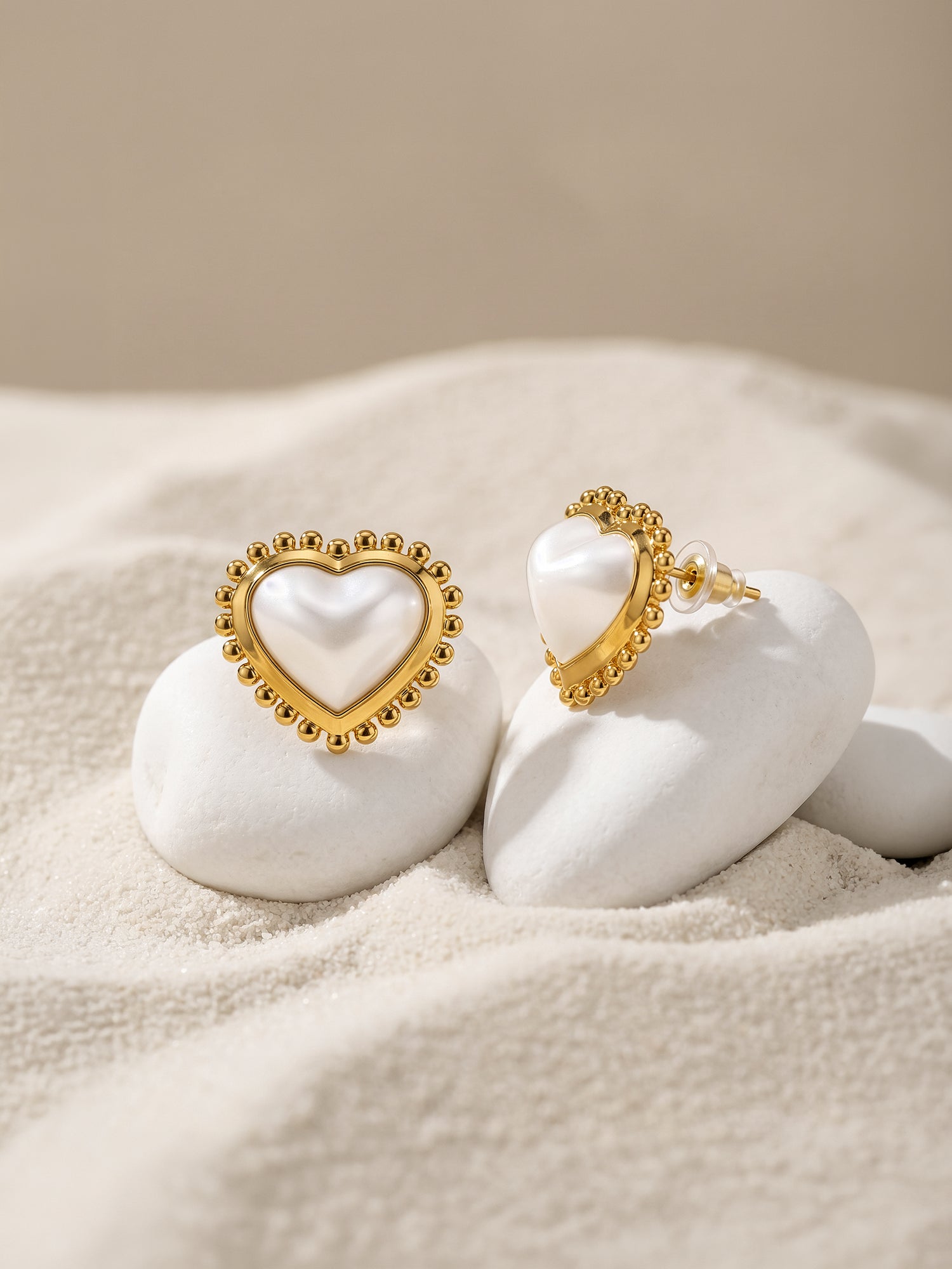 Heart Frame Gold Plated Studs