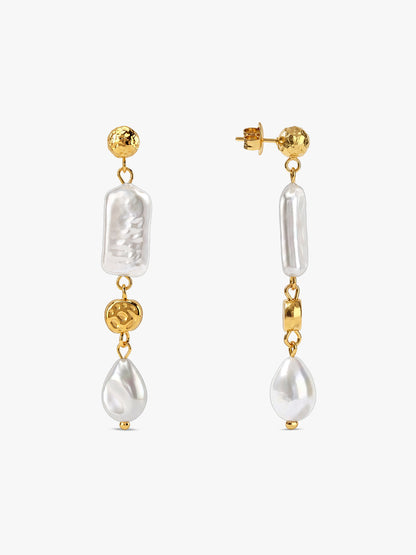 Pearl Bar Babe Gold Plated Earrings